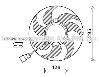 Вентилятор охлаждения двигателя SKODA SUPERB, SEAT ALTEA, AVA COOLING (VN7535)