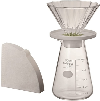 Zestaw Hario Cha Cha Bouquet Dripper + Pojemnik 500 ml + Filtry papierowe 40 szt (4977642730298)