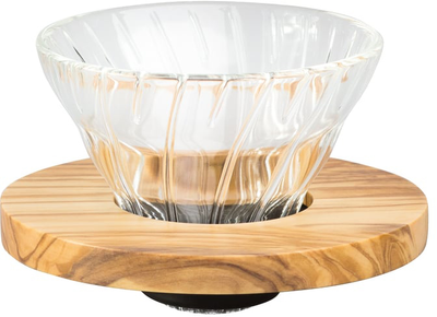 Dripper do kawy Hario Olive Wood V60-01 Szklany (4977642736689)