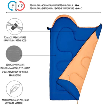 Спальний мішок дитячий Nils Camp NC2007 Помаранчевий (5907695544848)