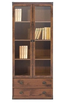 Витрина Индиана BRW (Black Red White) JWIT2D2S/80 Дуб шутер 80х40х195 см