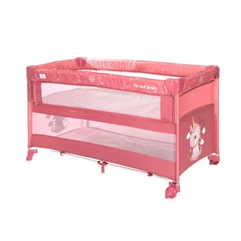 Манеж - кровать UP and DOWN Rose Velvet Unicorn Lorelli с рождения до 15 кг Розовый