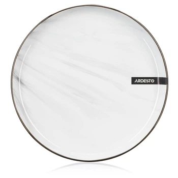 Тарелка десертная Ardesto Marmo AR-2919-MRW 19 см белая 4698340