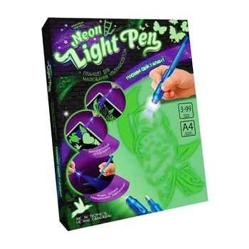 Набор для рисования ультрафиолетом Neon Light Pen NLP-01-01U с трафаретами 3361974