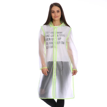 Плащ-дождевик Cat Raincoat Унисекс. Белый полупрозрачный с салатовым кантом 4404635