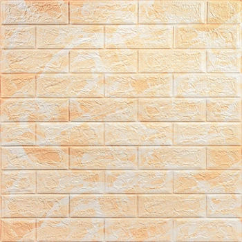 Декоративна 3D панель самоклейка Sticker Wall 700х770х5мм Мармур бежевий(цегла) (062) SW-00000032