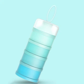 Контейнер для хранения детской сухой смеси 480 мл 4 отсека Голубой