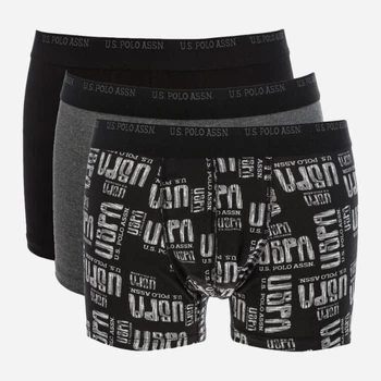 Набор трусов-боксеров мужских US Polo Assn 80338 M 3 шт ANTH MLG/Черный/ Серый MLG PRINTED (8680557273816)