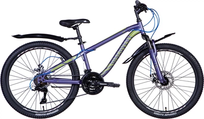 Велосипед Discovery Flint AM DD ST 24" 13" 2024 Фиолетово-серебристый (OPS-DIS-24-323)