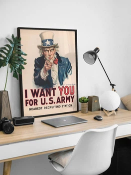 Постер I Want You for U.S. Army / Дядько Сем / Плакат військового рекрутингу в США