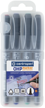 Zestaw markerów Centropen Ohp Marker Permanent 1-3 mm 4 szt (8595013611883)