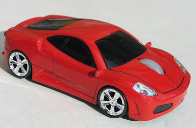 Мишка бездротова комп'ютерна Ferrari F430 червона L0137