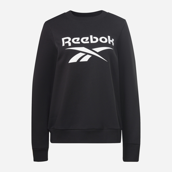 Світшот на флісі утеплений жіночий Reebok Identity Big Logo Fleece Crew 100012590 XS Чорний (4066746335437)