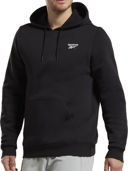 Худі утеплене чоловіче Reebok Identity Small Logo Fleece Hoodie 100202869 S Чорне (1200143505595)