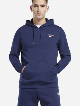 Bluza z kapturem męska ocieplana Reebok Identity Small Logo Fleece Hoodie 100202877 L Granatowa (1200143505977)