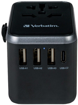 Adapter podróżny Verbatim World-to-World UTA-04 Czarny (023942495468)