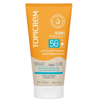 Зволожувальне сонцезахисне молочко для тіла Topicrem SPF50 (3700281705256)