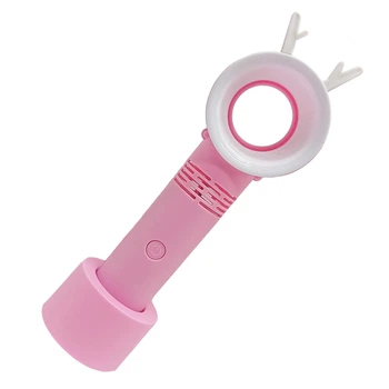 Вентилятор ручной портативный 301AB, с подставкой Розовый Bambi 301AB(Pink)