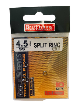 Заводне кільце Bratfishing Split Ring розмір 4.5, пач. 10 шт. (1099)