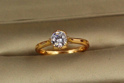 Кольцо Xuping Jewelry верность 6 мм р 18 золотистое