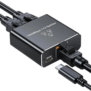 Адаптер спліттер Ethernet LAN RJ45 - 2 x RJ45 Одночасне підключення 2-х пристроїв до інтернету 1000Mbps (486780)