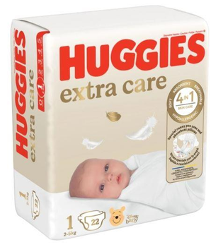 Подгузники Huggies Extra Care 1 2-5 кг 22 шт