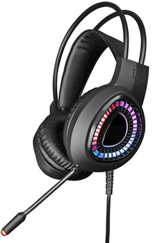 Słuchawki przewodowe gamingowe VARR Gaming RGB Headphones USB 7.1 Black (VH8010)