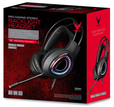 Słuchawki przewodowe gamingowe VARR Gaming RGB Headphones USB 7.1 Black (VH8010)