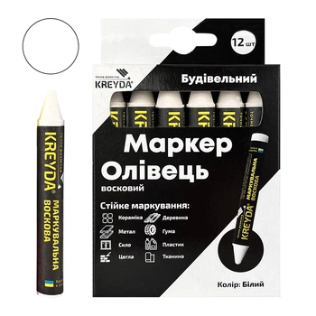Маркер восковой маркировочный для любой поверхности KREYDA (белый) CW605716