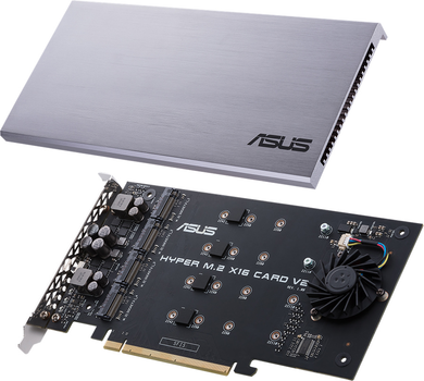 Плата-адаптер Asus PCIe Hyper M.2 X16 PCIe 3.0 X4 Expansion Card V2 - 128 Gbps (90MC06P0-M0EAY0) (R5C0CS05E307ZTX) - Уцінка