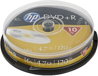 Płyta optyczna HP DVD-R 4.7 Gb 16X 10 szt (4710212130582)