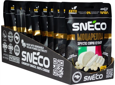 Упаковка сиру хрусткого сушеного snEco Моцарелла 30 г x 15 шт (0.45 кг) (4823095810257)