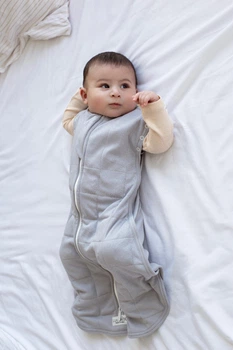 Дитячий обважений спальник LULLABOO XS 74 см 0-6 місяців Сірий
