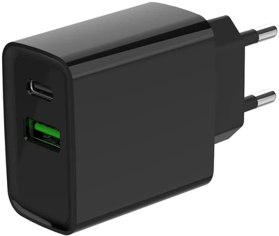 Сетевое зарядное устройство Gembird PD 20W USB-А + Type-C (TA-UC-PDQC20-01-BK)