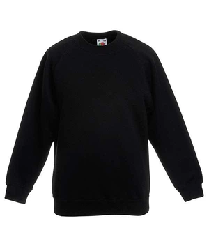 Реглан Fruit of the loom Classic raglan sweat Kids 116 см Черный (62-039-0)