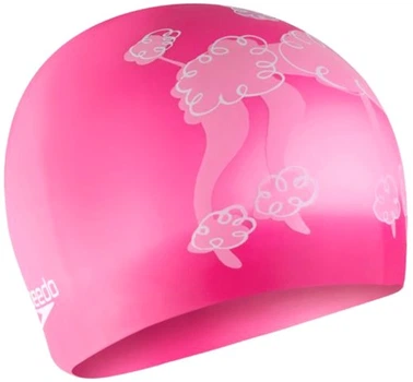 Шапка для плавания Speedo SLOGAN PRT CAP JU/JF/JM (8-0838616719) розовый, белый OSFM (5059937567402)