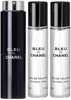 Набір мініатюр для чоловіків Chanel Туалетна вода Bleu de Chanel 20 мл + Змінний блок 2x20 мл (3145891078008)