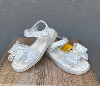 Босоніжки дитячі для дівчинки Clibee Silvery відкриті 30, сріблястий