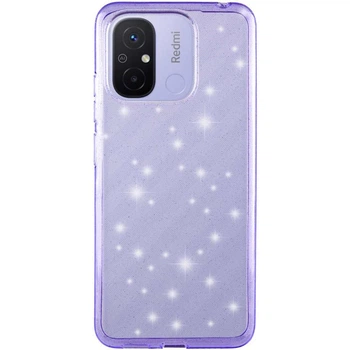 Чохол на Xiaomi Redmi 12C, Xiaomi Poco C55 / для сяомі редмі 12с / поко С55 з блискітками Purple