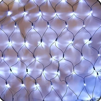 Светодиодная гирлянда сетка 160 LED, 2x1,5м, 220В, черный провод, 8 режимов, IP44, Белый