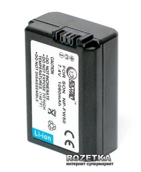 Аккумулятор для Sony NP-FW50, 7.4 В, 1080 мАч, Li-ion (BDS2678)