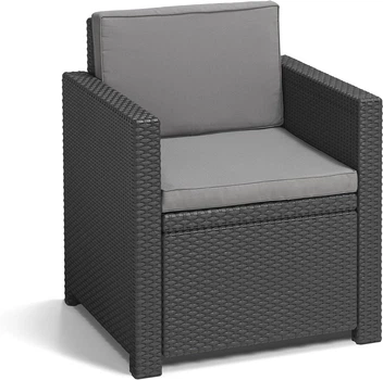 Крісло Keter Allibert Monaco з подушками Black/Graphite