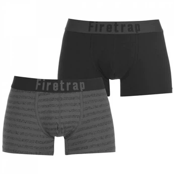 Трусы Firetrap 2 Pack Trunks Black/Stripe, XL (50) (10106730)
