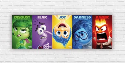 Бумажный плакат "Головоломка. Мыслями наизнанку. Inside out", размер 30х90