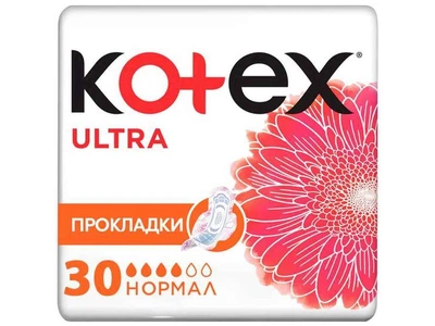 Прокладки гігієнічні Kotex денні 4к. 30шт Dry Normal Quadro