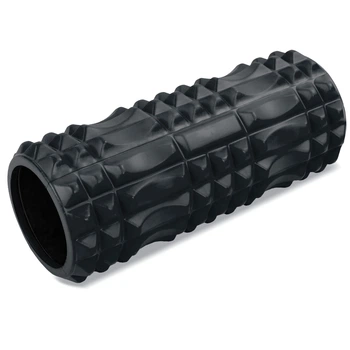 Ролер масажний циліндр (ролик мфр) заповнений піною 33см Grid Spine Roller EVA Zelart (d-13см, Чорний) (FI-5712_Чорний)