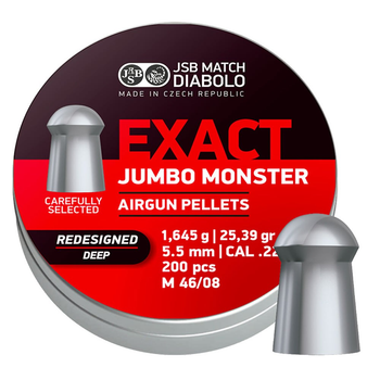 Кулі для пневматики JSB Diabolo Exact Jumbo Monster Redesigned DEEP (5,5мм, 1,645г, 200 шт)