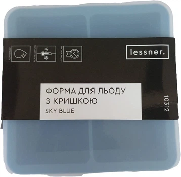 Форма для льда Lessner Sky Blue с крышкой силикон 13х13х6 см (10312)