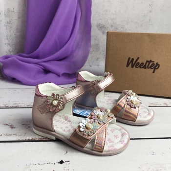 Босоніжки сандалі на дівчинку Weestep 22р - 14.5 см Рожеві (649)