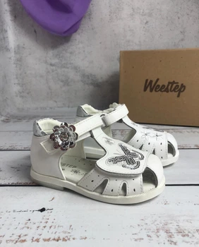 Босоніжки для дівчинки Weestep 22 р - 14 см Білий (551)